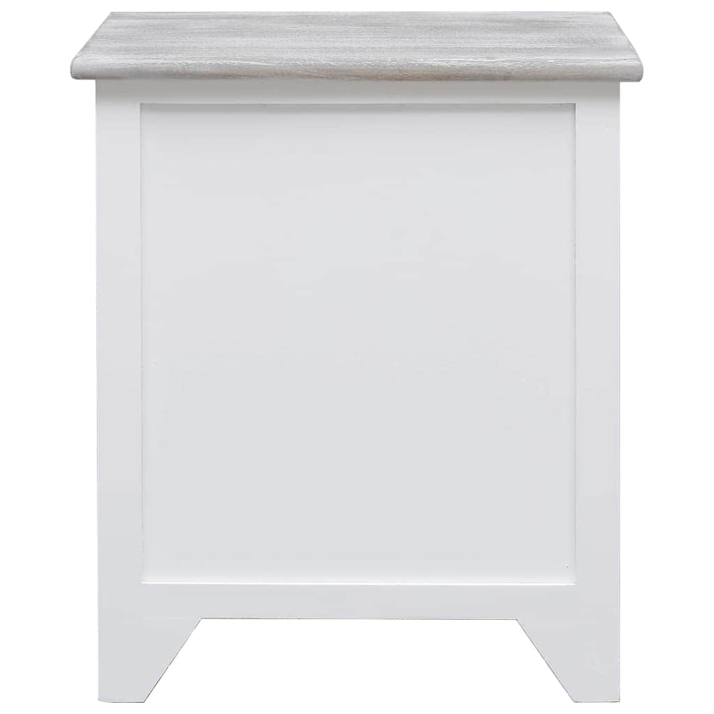 Bedside Cabinet White Paulownia Wood