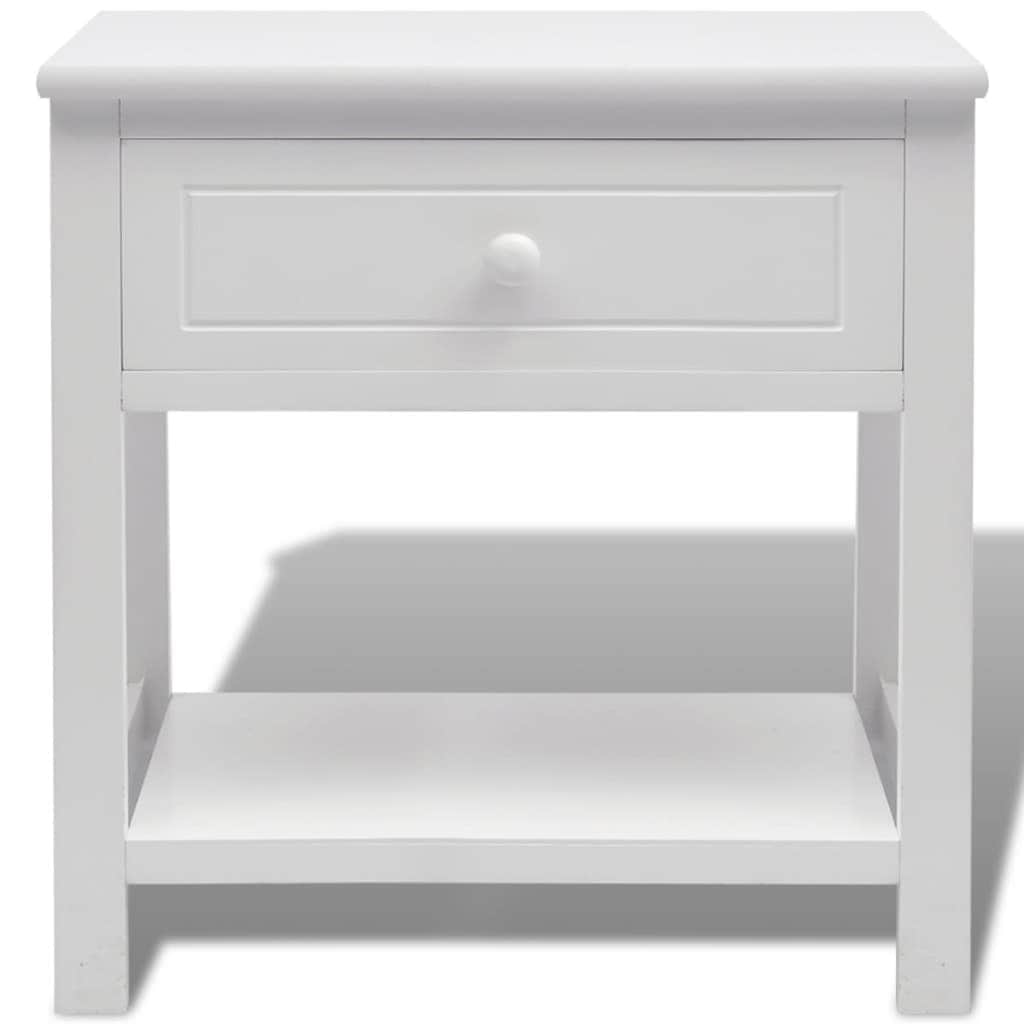 Bedside Cabinet Wood White