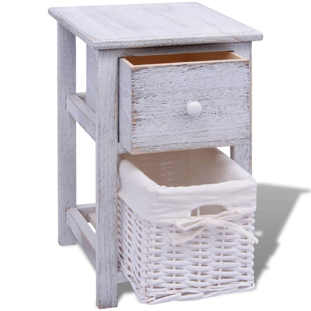 Bedside Cabinet Wood White