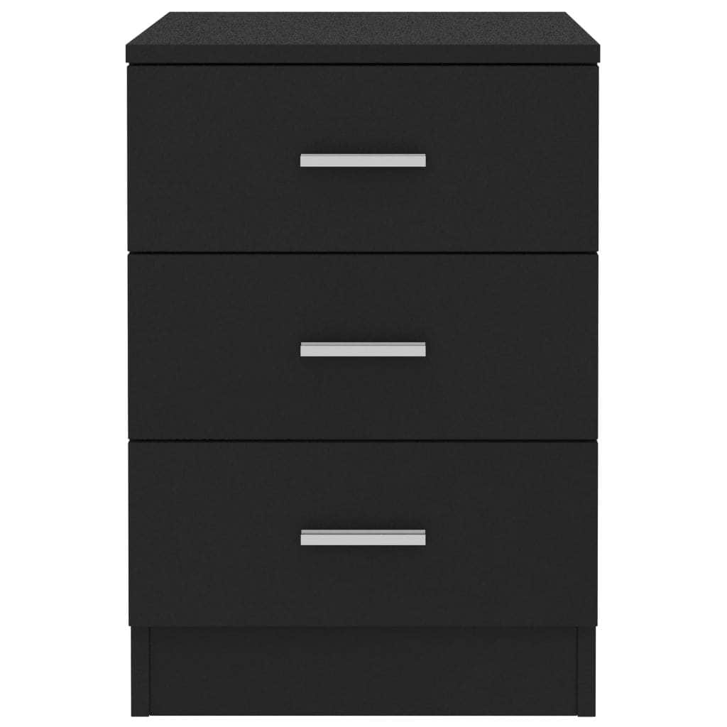Bedside Cabinets 2 pcs Black  Chipboard