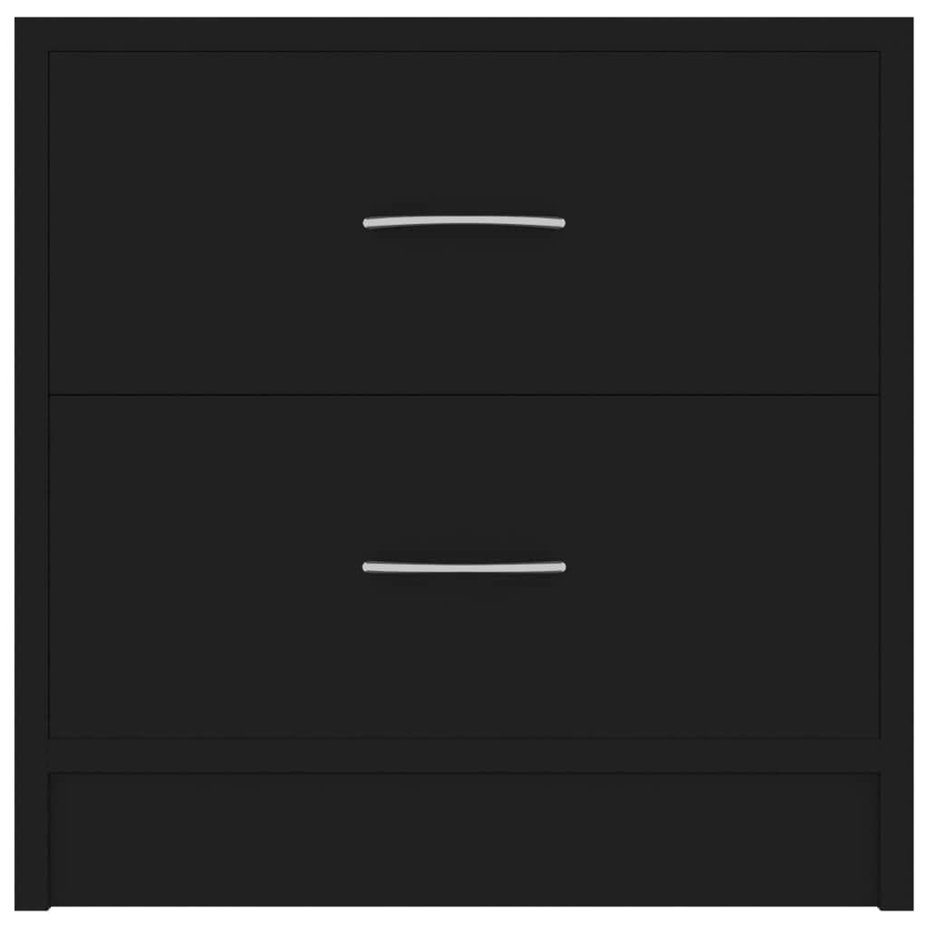 Bedside Cabinets 2 pcs Black - Engineered Wood