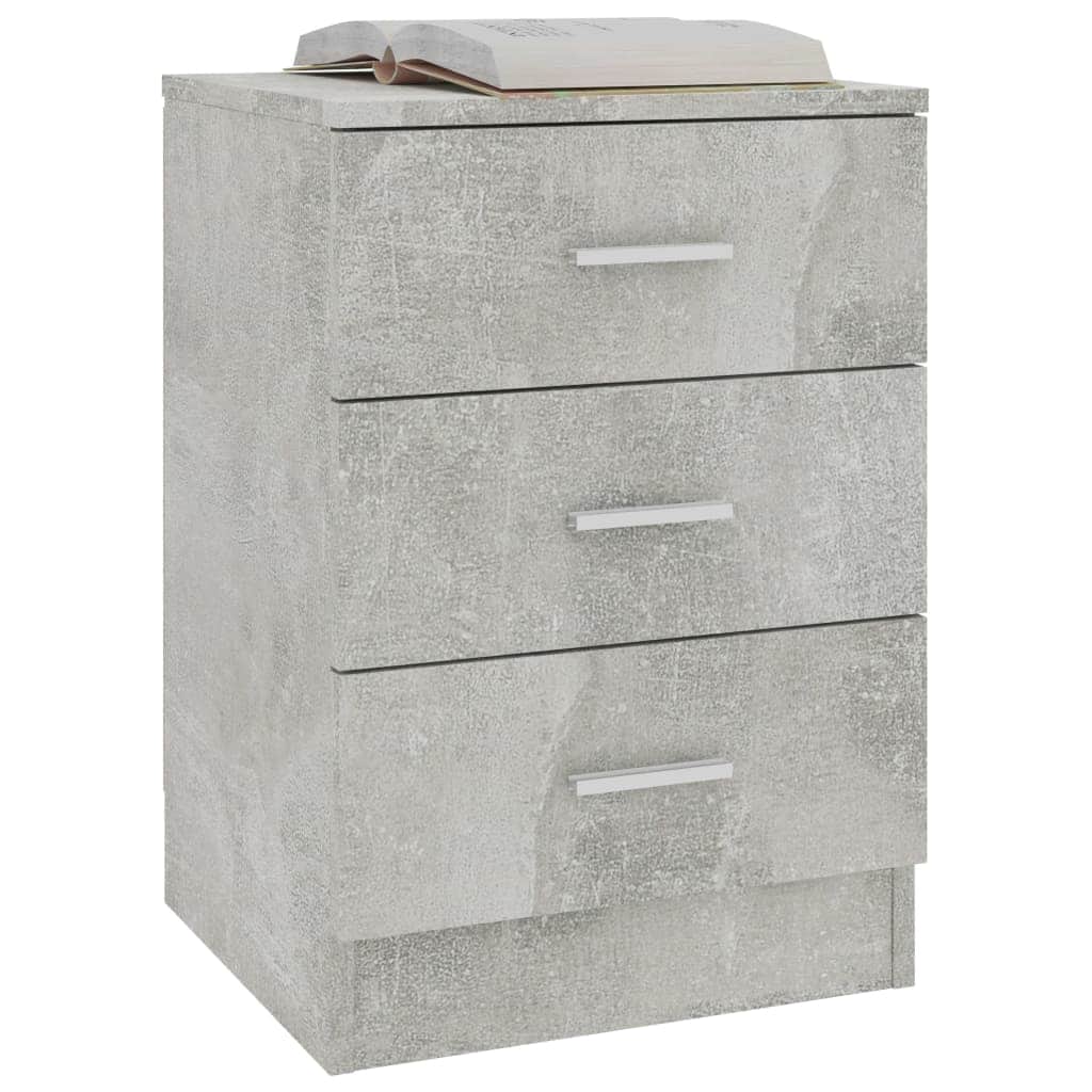 Bedside Cabinets 2 pcs Concrete Grey - Chipboard