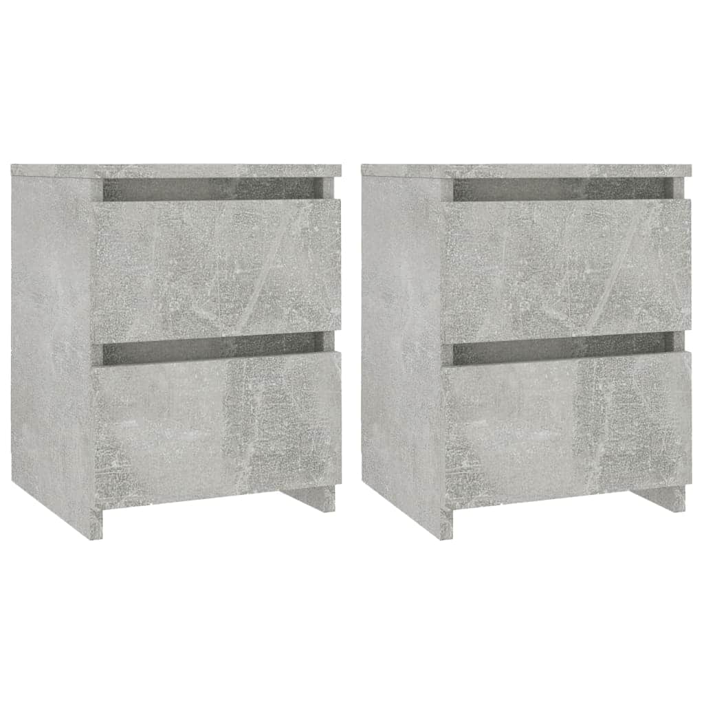Bedside Cabinets 2 pcs Concrete Grey  Chipboard