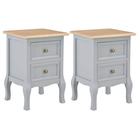 Bedside Cabinets 2 pcs Grey MDF