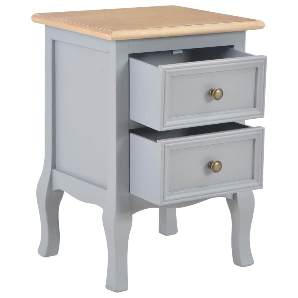 Bedside Cabinets 2 pcs Grey MDF