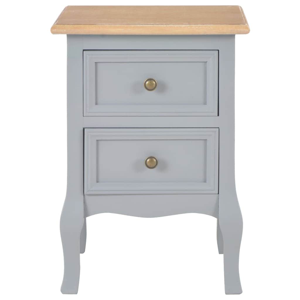 Bedside Cabinets 2 pcs Grey MDF