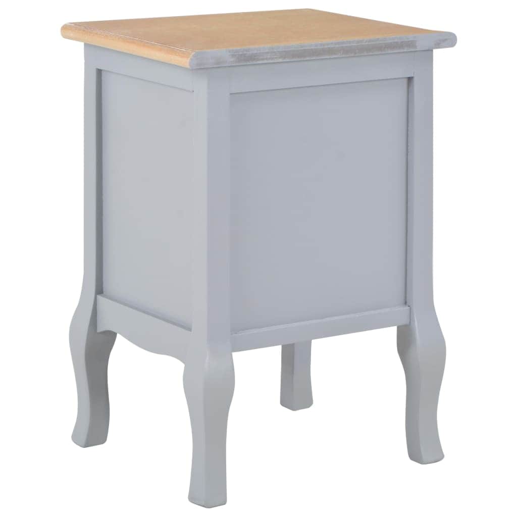 Bedside Cabinets 2 pcs Grey MDF
