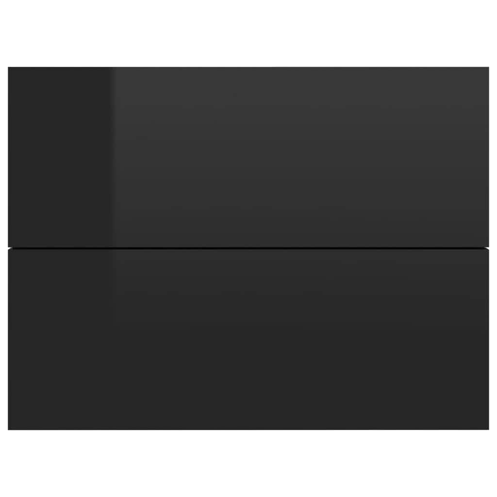 Bedside Cabinets 2 pcs High Gloss Black Chipboard