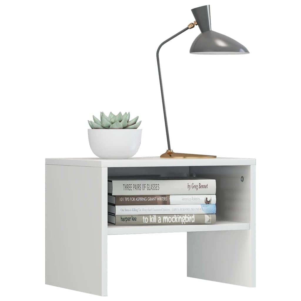 Bedside Cabinets 2  pcs High Gloss White Chipboard