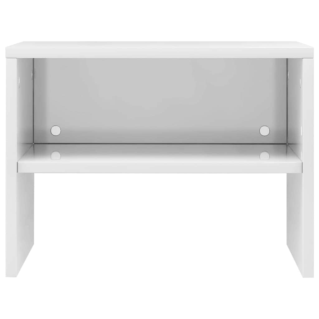 Bedside Cabinets 2  pcs High Gloss White Chipboard