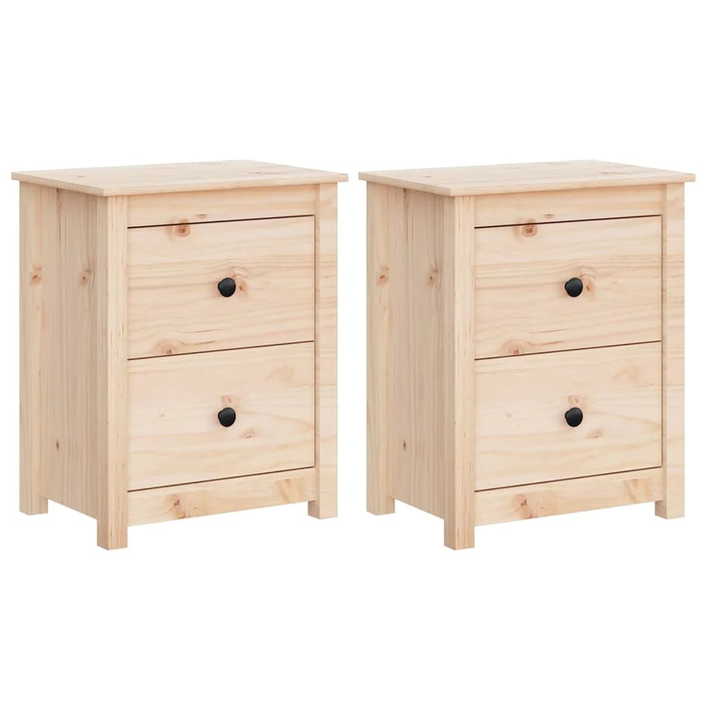 Bedside Cabinets 2 pcs Honey Brown Solid Wood
