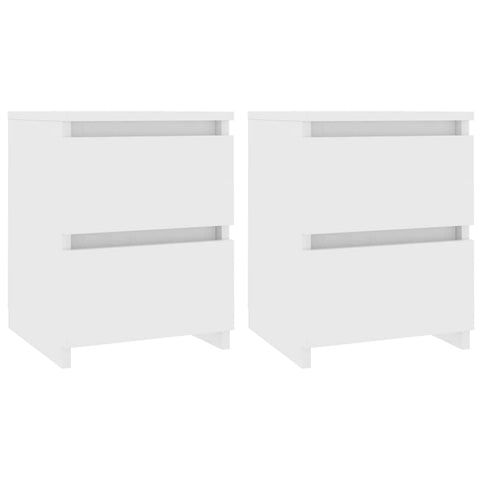 Bedside Cabinets 2 pcs White - Chipboard
