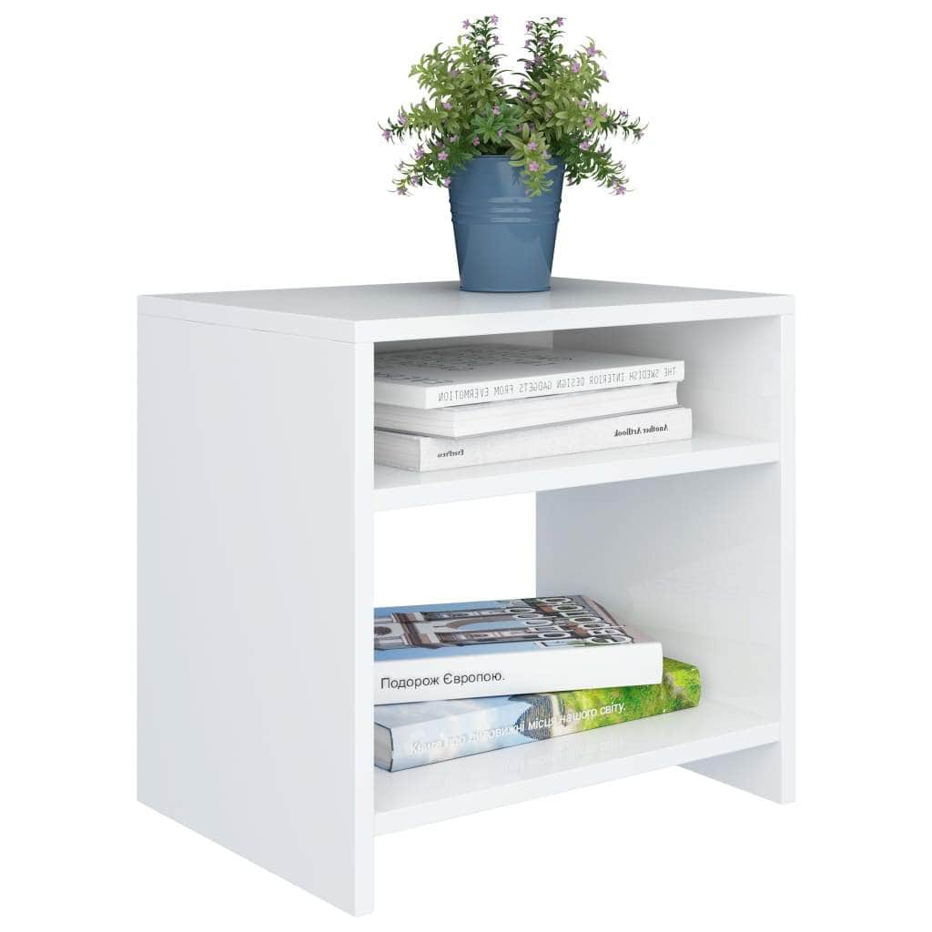 Bedside Cabinets 2 pcs White Chipboard