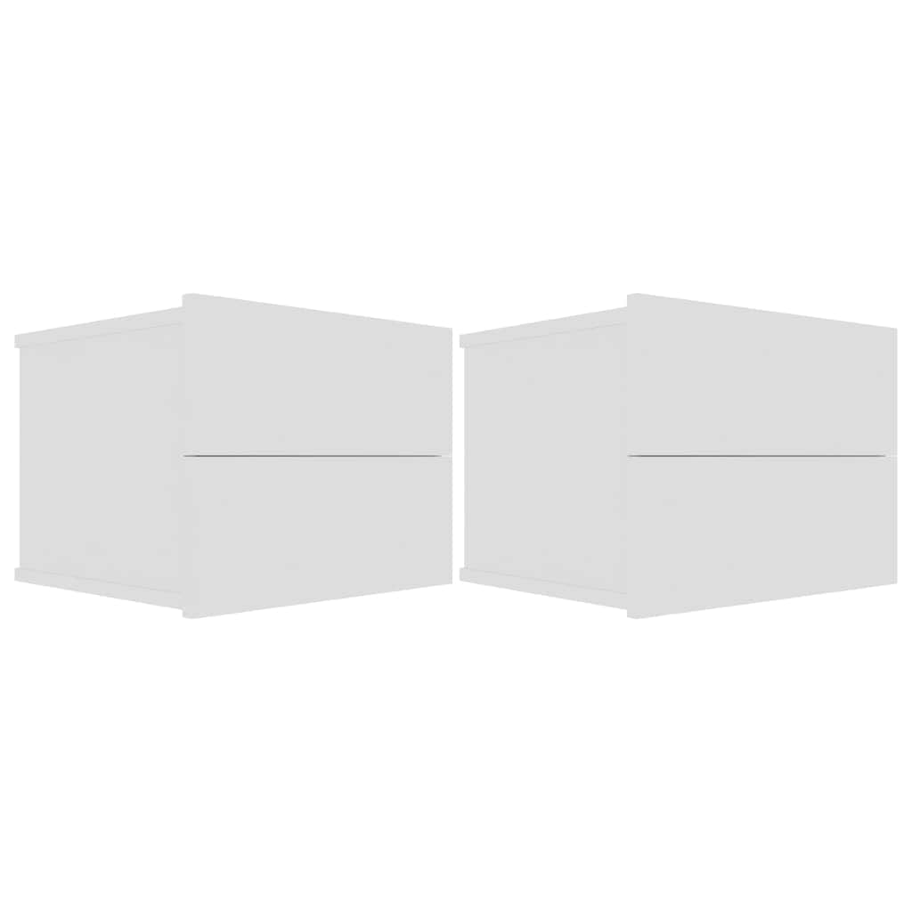 Bedside Cabinets 2 pcs White Engineered Wood