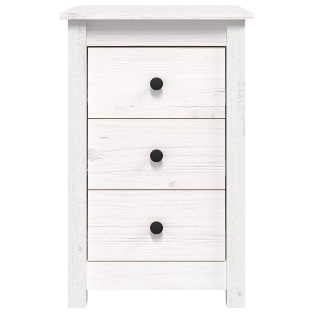 Bedside Cabinets 2 pcs White Solid Wood Pine