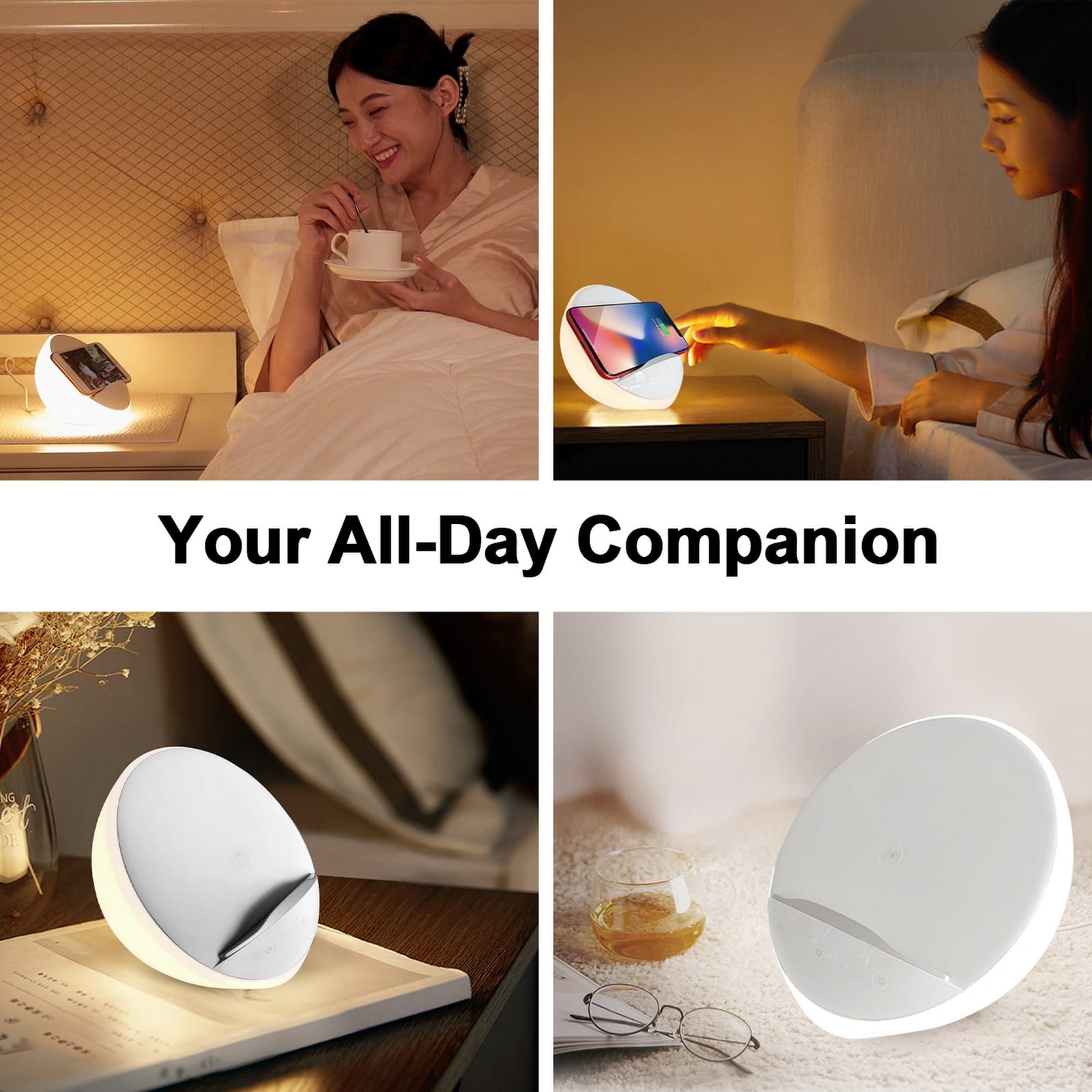 Bedside Lamp Wireless Charger Phone Holder Touch LED Light - photo 13