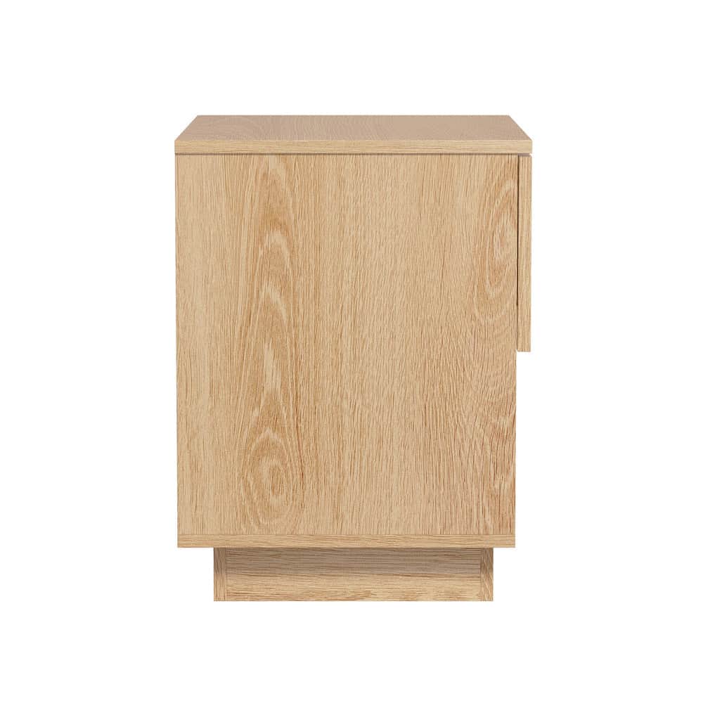 Bedside Table 1 Drawer Storage Nightstand Cabinet Natural