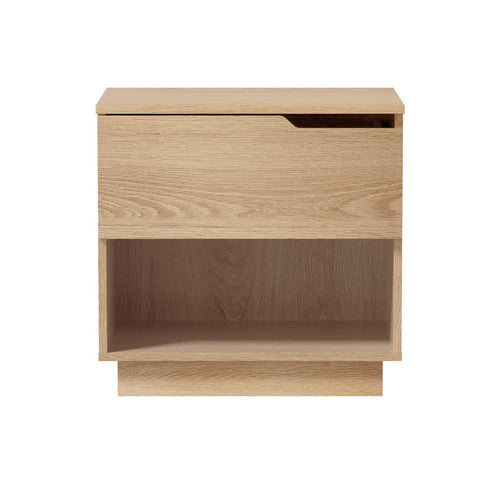 Bedside Table 1 Drawer Storage Nightstand Cabinet Natural