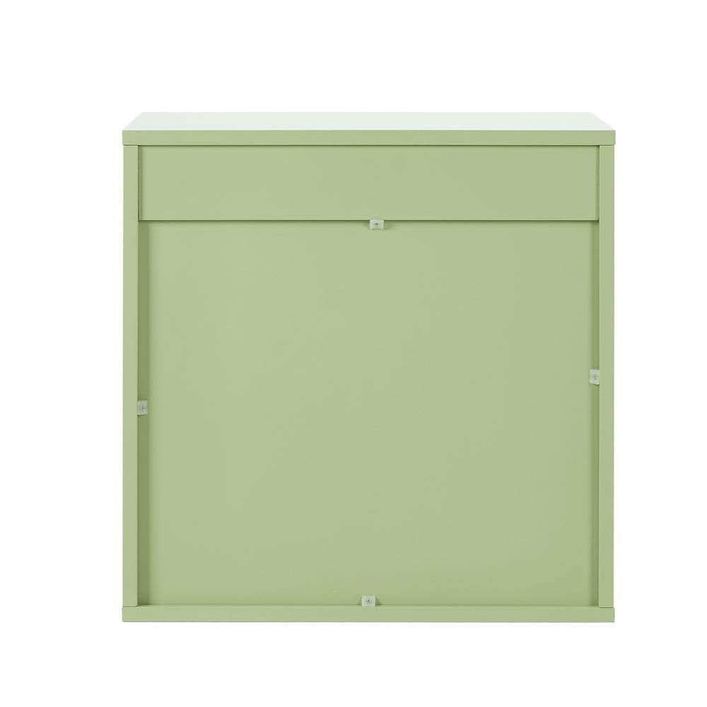 Bedside Table 2 Drawers Nightstand Side Storage Cabinet - Green