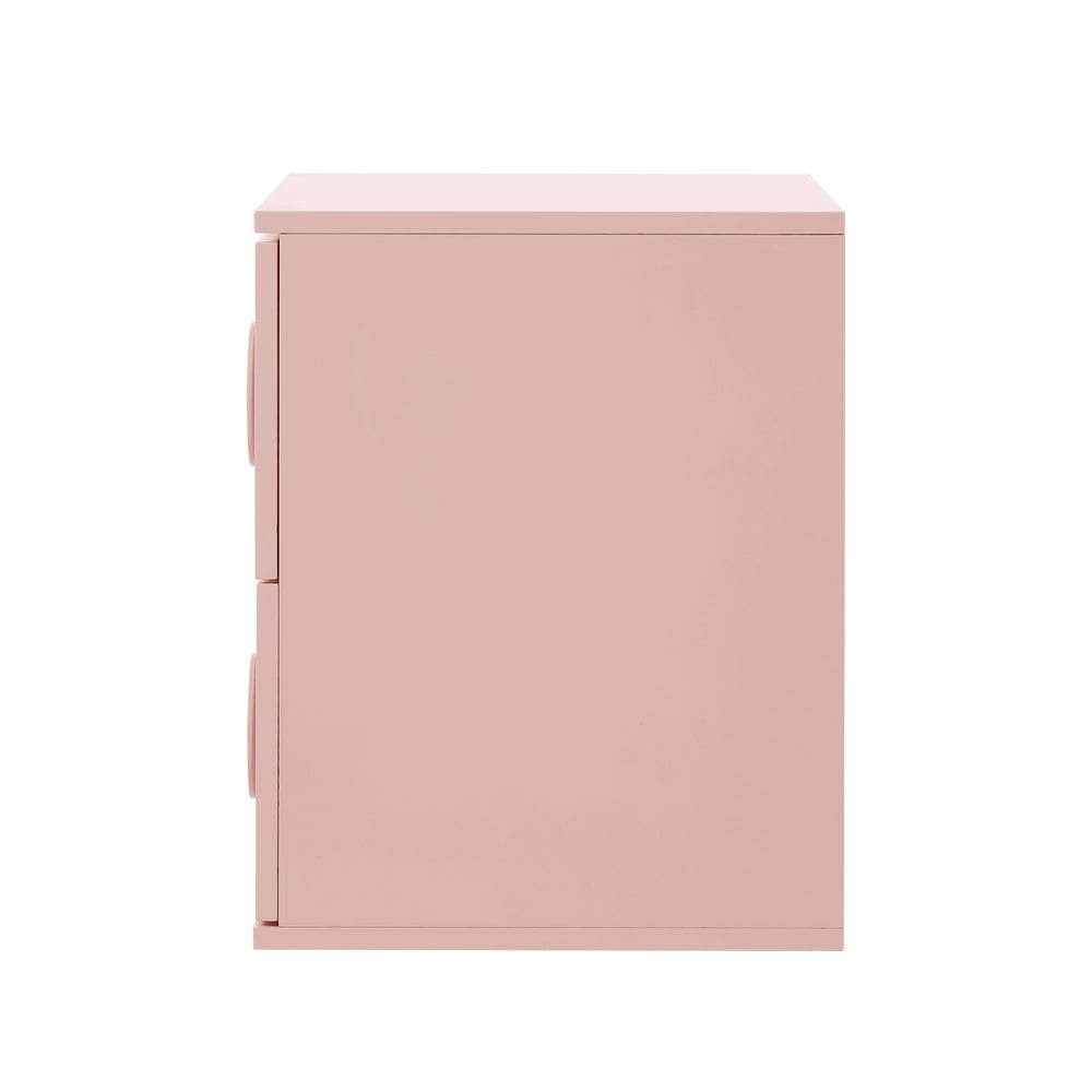 Bedside Table 2 Drawers Nightstand Side Storage Cabinet - Green