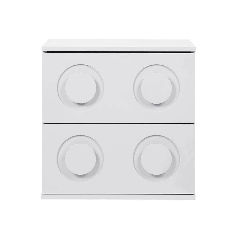 Bedside Table 2 Drawers Nightstand Side Storage Cabinet - Green