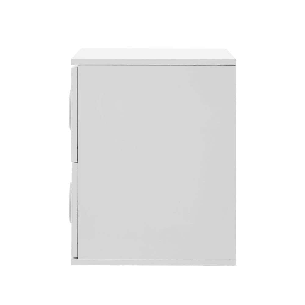 Bedside Table 2 Drawers Nightstand Side Storage Cabinet - Green