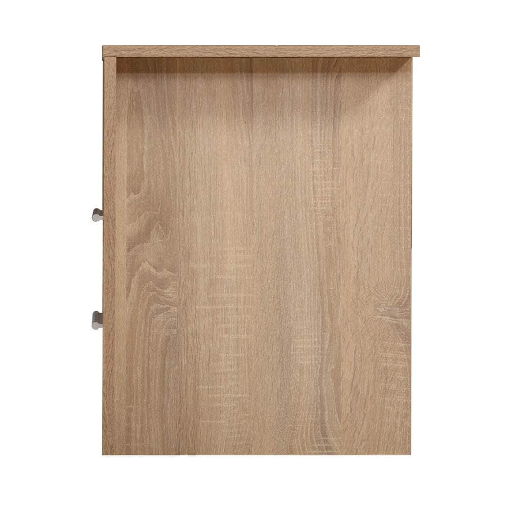 Bedside Table 2 Drawers with Shelf - TARA Oak