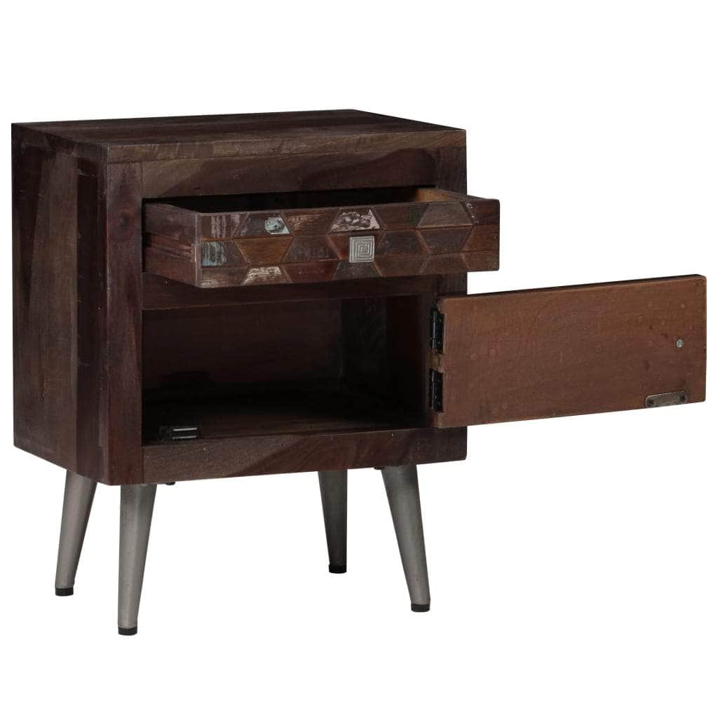 Bedside Table Cabinet Solid Reclaimed Wood