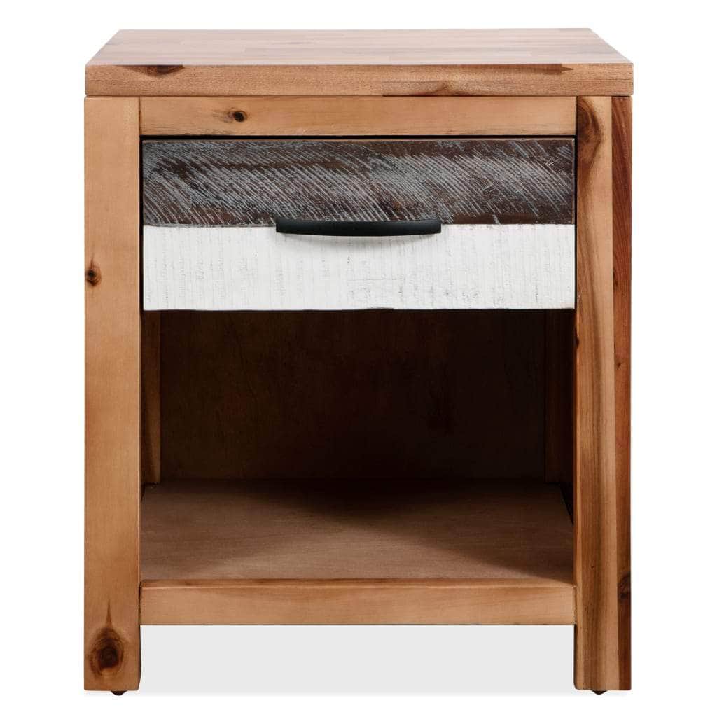 Bedside Table Durable Solid Acacia Wood