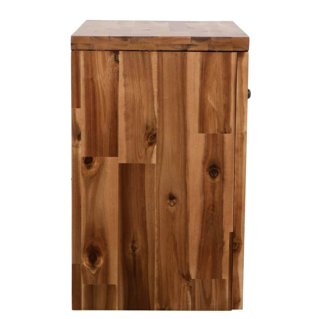 Bedside Table Durable Solid Acacia Wood