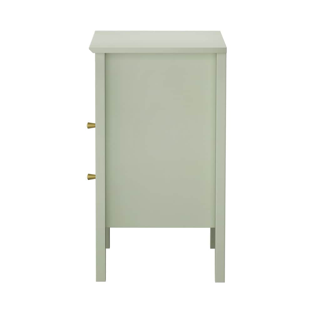 Bedside Table Nightstand 2 Drawer Storage Cabinet Bedroom Green