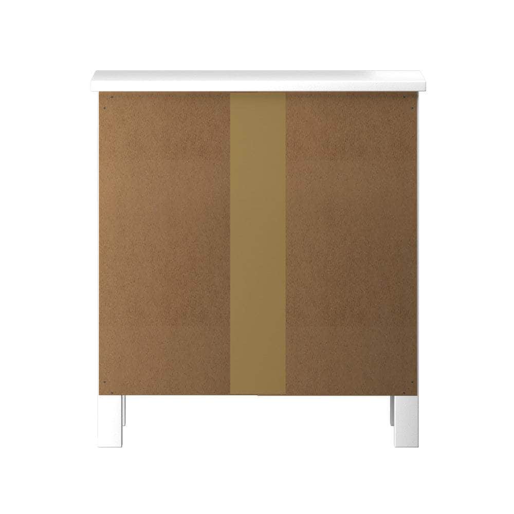 Bedside Table Side End Table 2 Drawers White