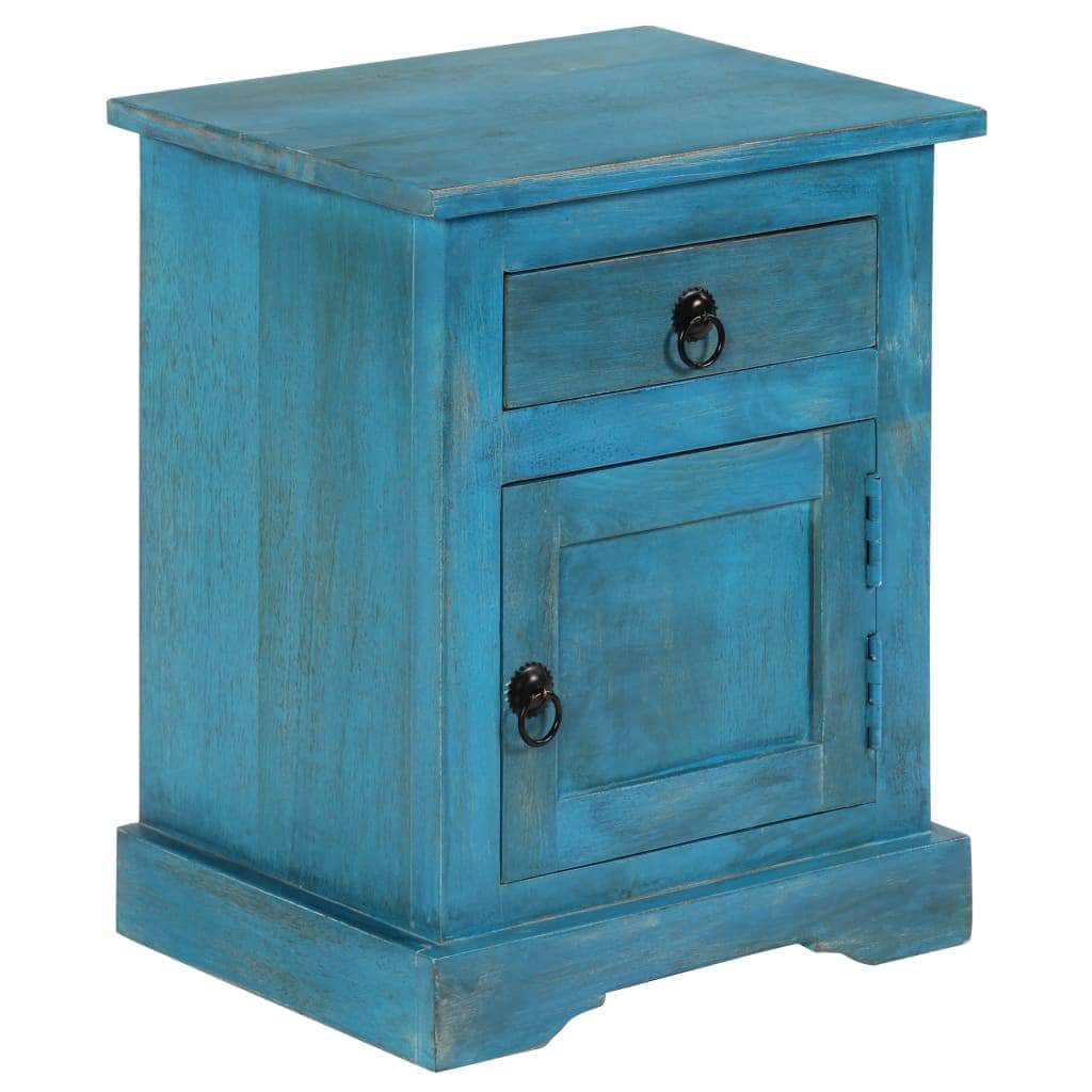 Bedside Table Solid Mango Wood Blue