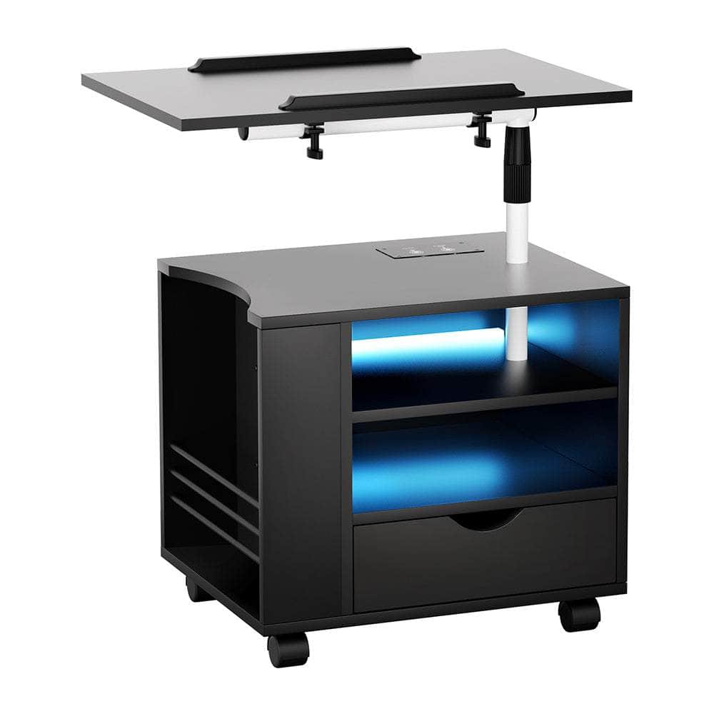 Bedside Table Usb Charging With Led Adjustable Laptop Tray - Tala