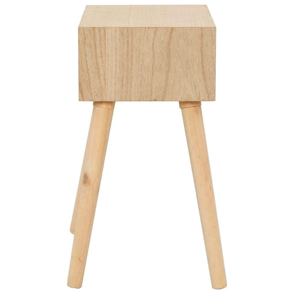 Bedside Table with a Drawer Solid Pinewood