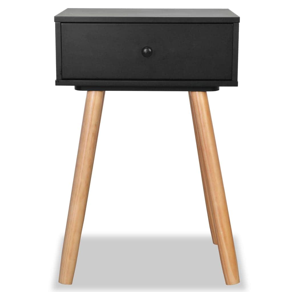 Bedside Tables 2 pcs Solid Pinewood  Black