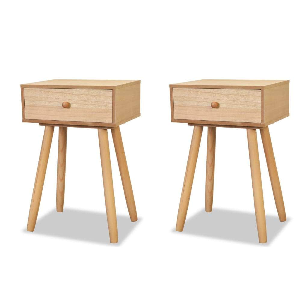 Bedside Tables 2 pcs Solid Pinewood  Brown