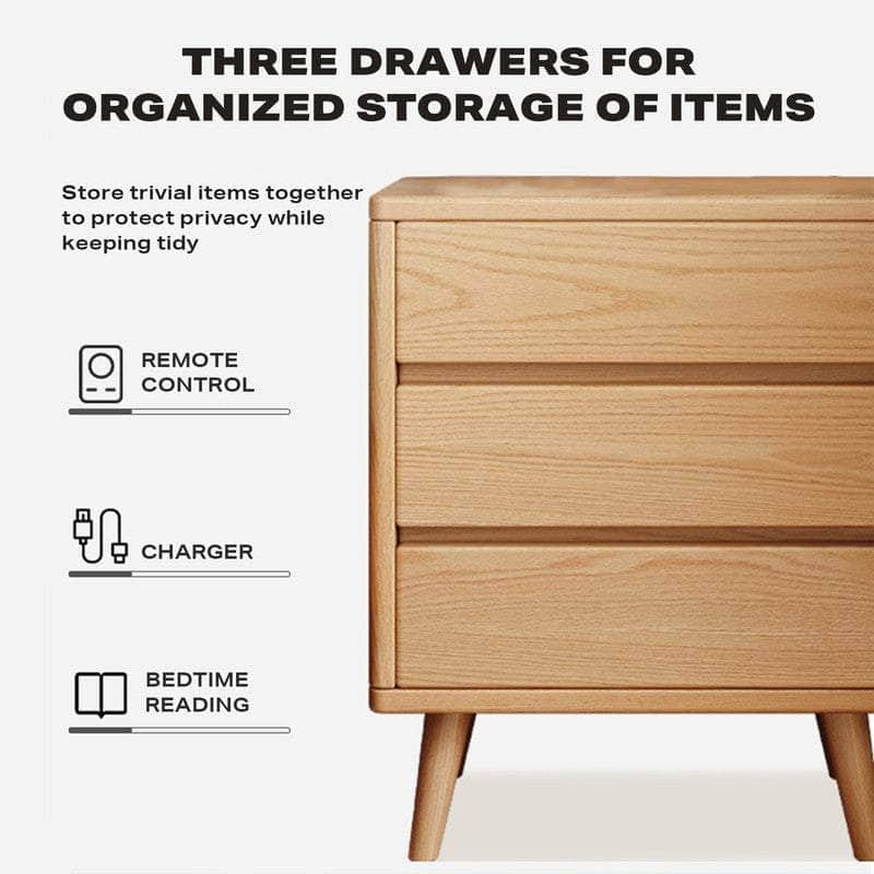 Bedside Tables 3 Drawers Side Table Nightstand Storage Cabinet Wood
