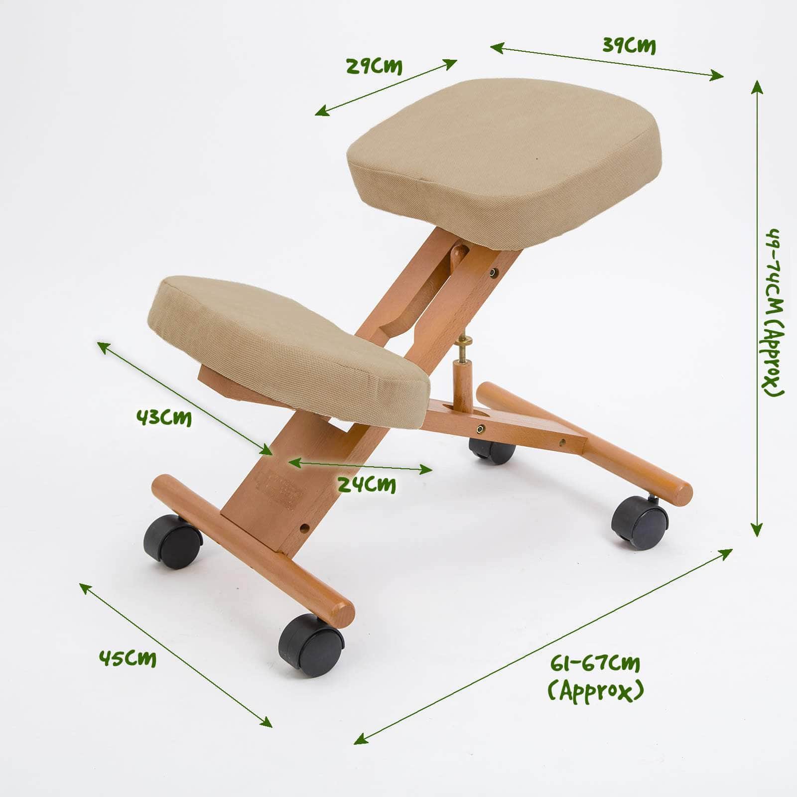 Beige Ergonomic Adjustable Kneeling Chair
