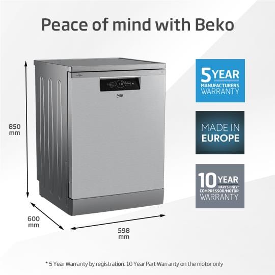Beko 14 Place Setting Freestanding Dishwasher (Black)