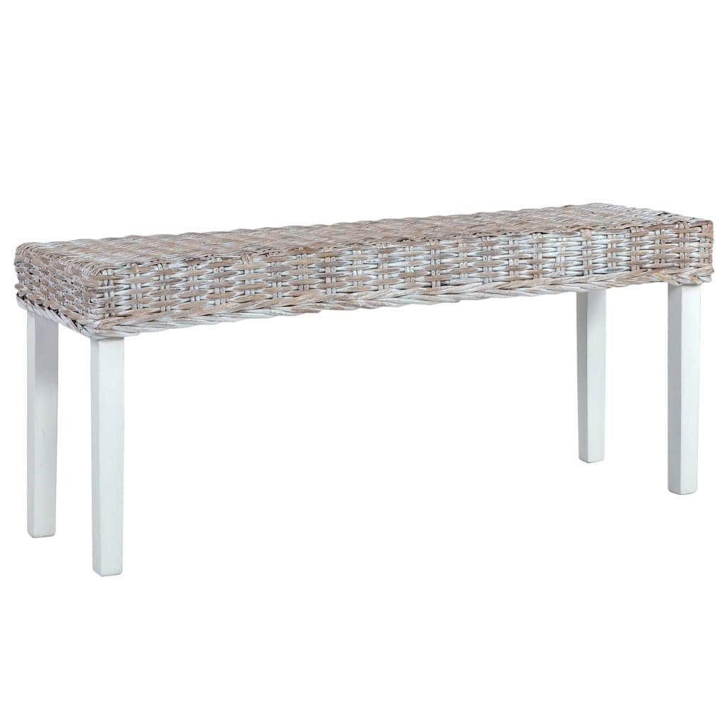 Bench 110 cm White Natural