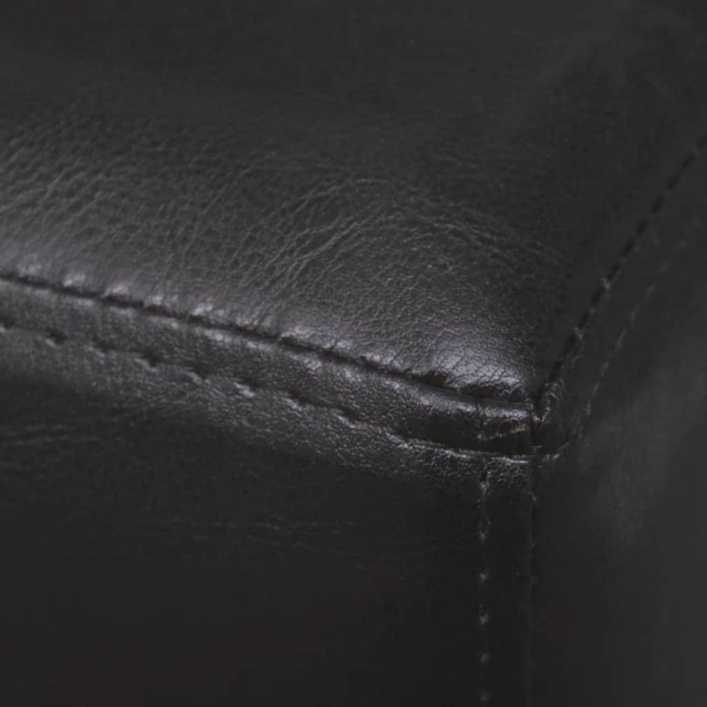 Bench 139.5cm Dark Brown Faux Leather Upholstered Seat Living Room | Brown colour