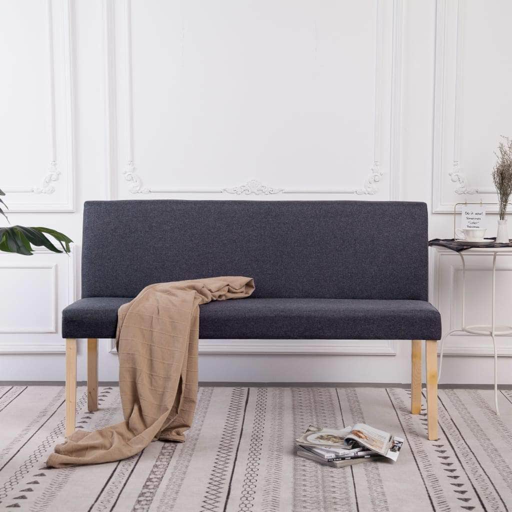 Bench 139.5 cm Dark Grey Polyester - Simple deals