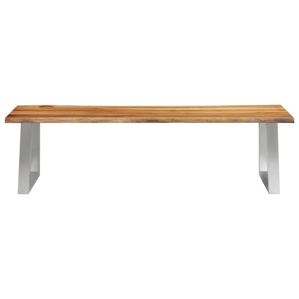 Bench 160 cm Solid Acacia Wood and Stainless Steel