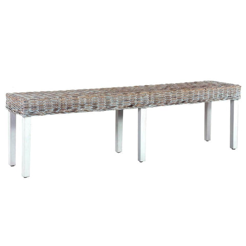Bench 160 cm White Natural Kubu Rattan