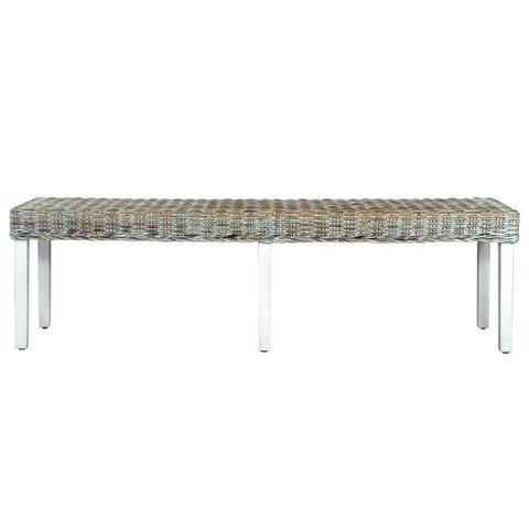 Bench 160 cm White Natural Kubu Rattan