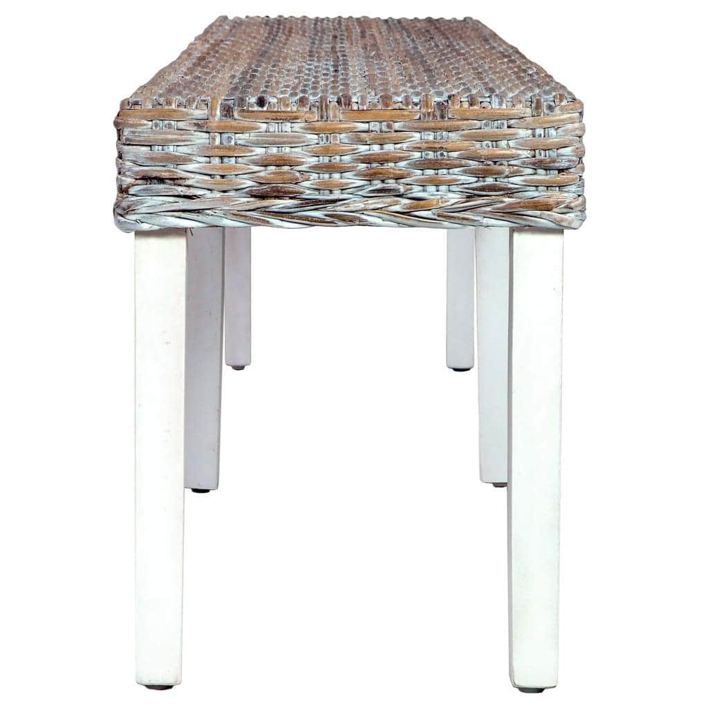 Bench 160 cm White Natural Kubu Rattan