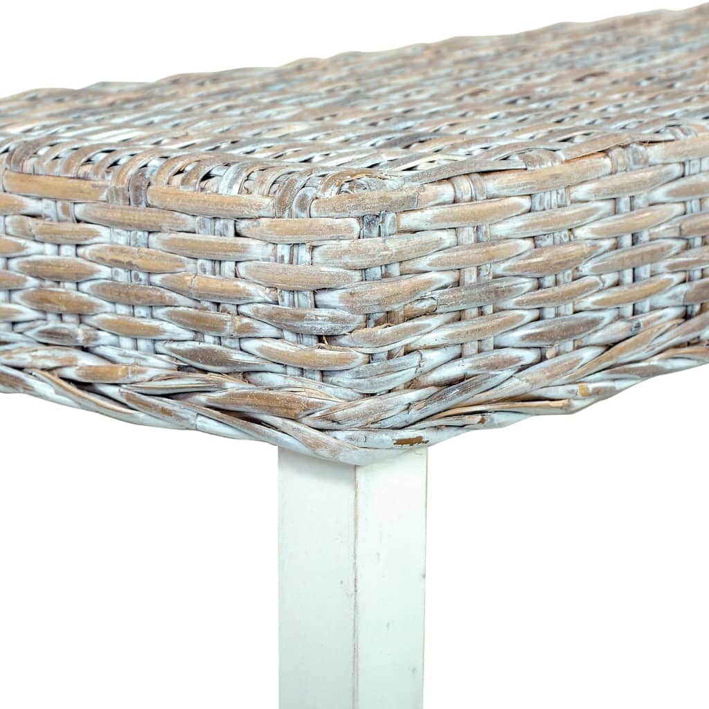 Bench 160 cm White Natural Kubu Rattan