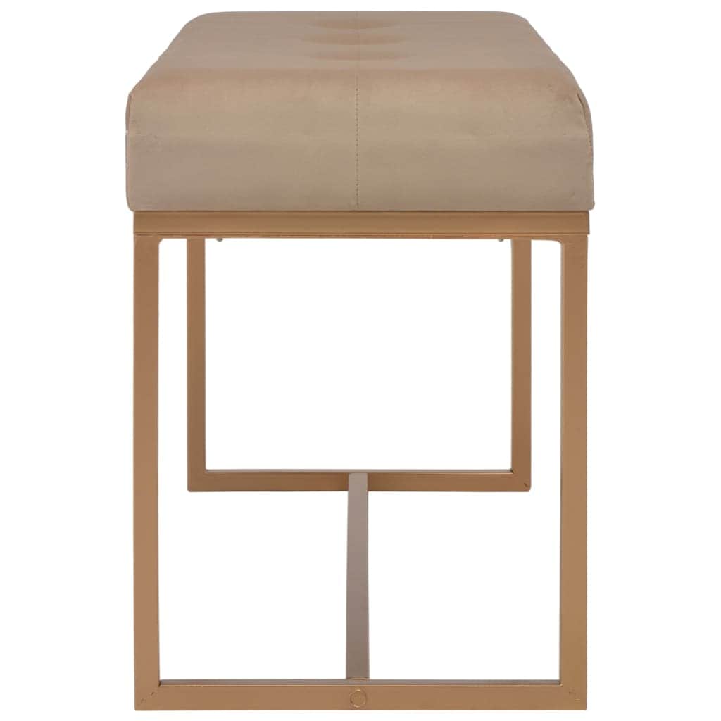 Bench 80 cm Beige Velvet