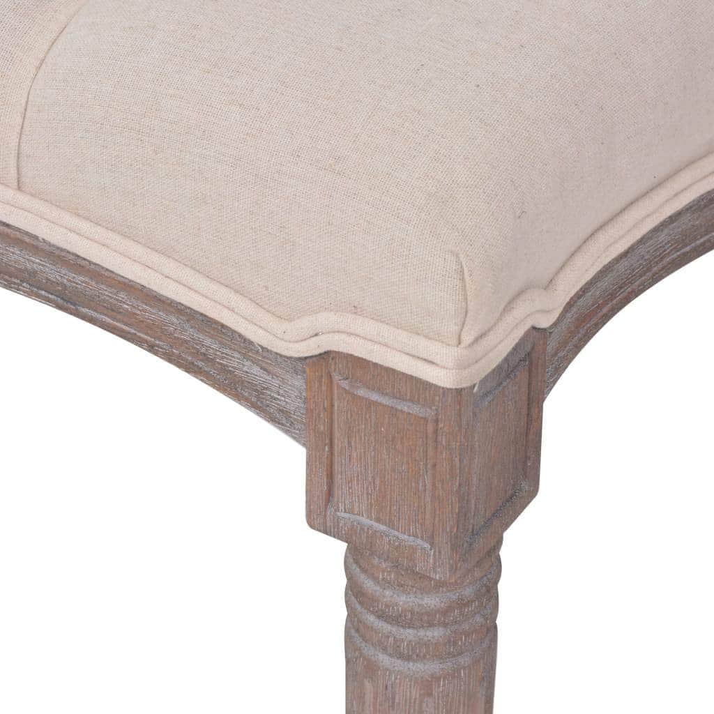 Bench Linen Solid Wood Cream White